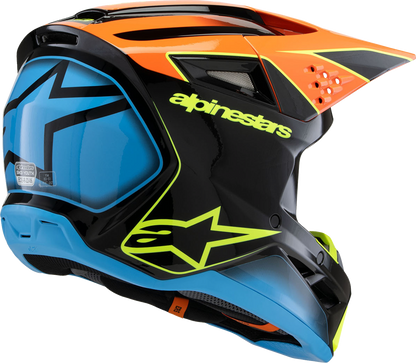 ALPINESTARS Youth SM3 Helmet - Fray - Gloss Black/Orange/Yellow Fluo - Small 8301625-1455-YS