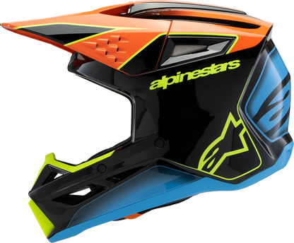 ALPINESTARS Youth SM3 Helmet - Fray - Gloss Black/Orange/Yellow Fluo - Small 8301625-1455-YS