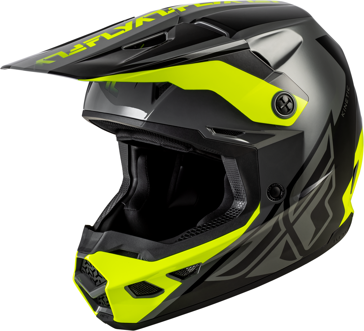 Kinetic Crest Helmet Grey/Black/Hi Vis Lg