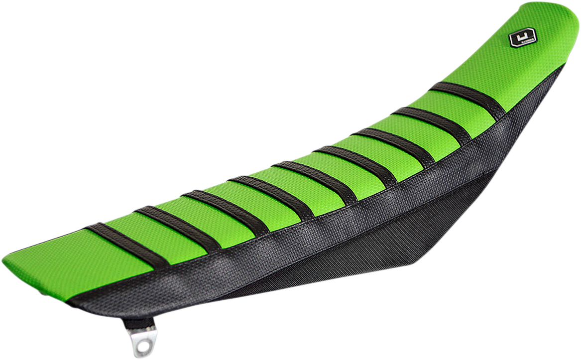 FLU DESIGNS INC. Pro Rib Seat Cover - Green/Black - KX 125/250 '03-'08 25500