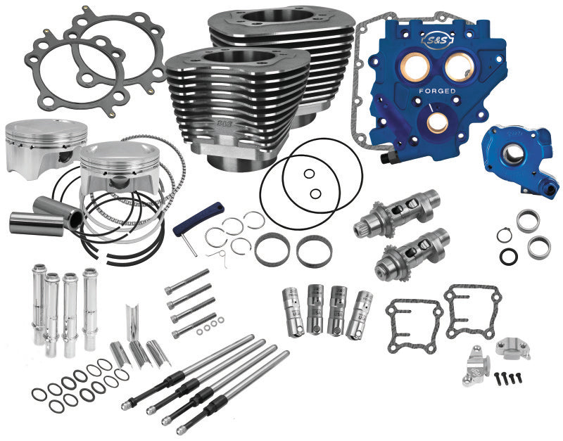 S&S Cycle 07-17 BT 110in Power Package - Wrinkle Black