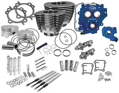 S&S Cycle 07-17 BT 110in Power Package - Wrinkle Black