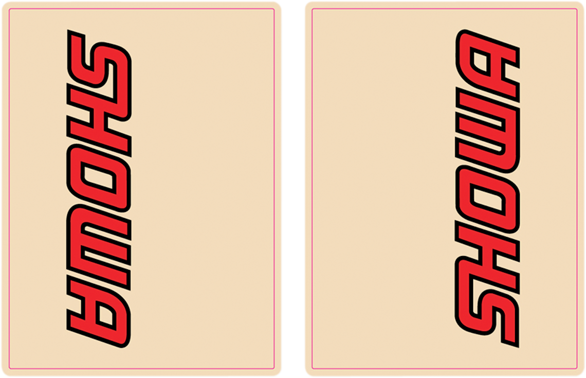 FLU DESIGNS INC. Upper Fork Decal - Showa - Red/Black 01012