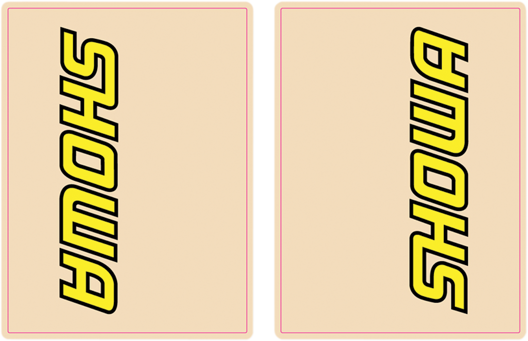 FLU DESIGNS INC. Upper Fork Decal - Showa - Yellow/Black 01013