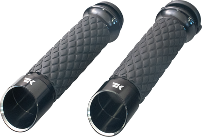 KHROME WERKS Edge Grips - Custom Contour - Diamond - Black 500310
