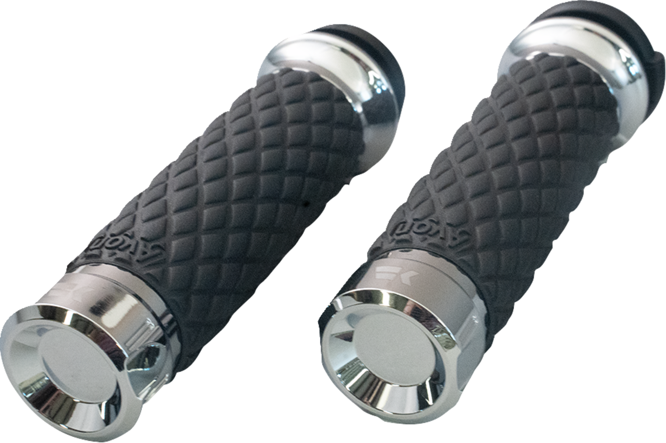 KHROME WERKS Klassic Grips - Custom Contour - Diamond - Chrome 500305