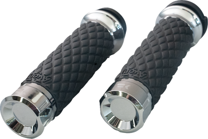 KHROME WERKS Klassic Grips - Custom Contour - Diamond - Chrome 500305