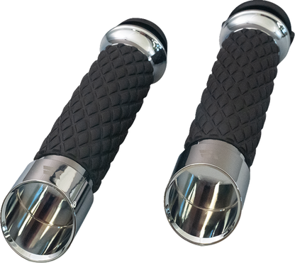 KHROME WERKS Edge Grips - Custom Contour - Diamond - Chrome 500315