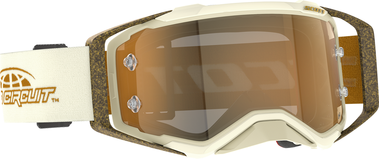 SCOTT Prospect Pro Circuit Amplifier Goggle - Beige/White/Brown - Gold Chrome Works Lens 423514-1074324