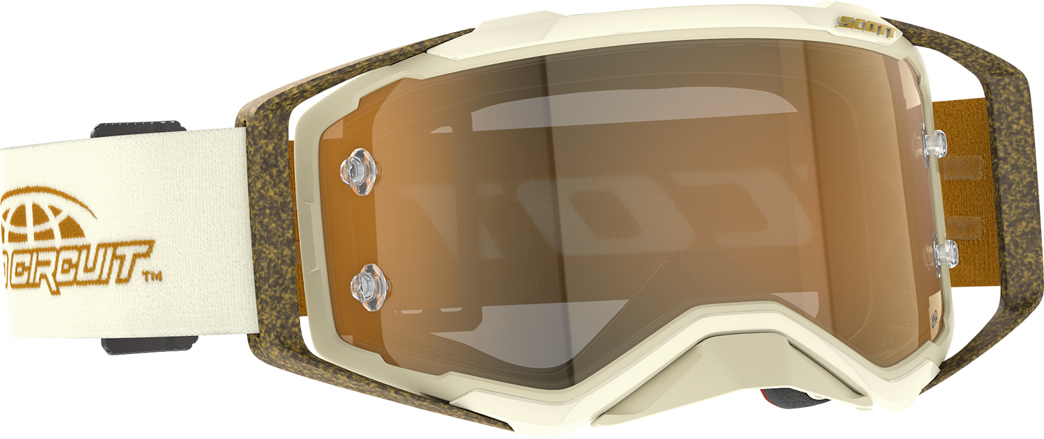 SCOTT Prospect Pro Circuit Amplifier Goggle - Beige/White/Brown - Gold Chrome Works Lens 423514-1074324