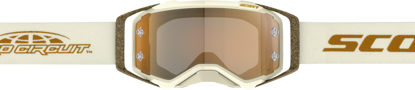 SCOTT Prospect Pro Circuit Amplifier Goggle - Beige/White/Brown - Gold Chrome Works Lens 423514-1074324