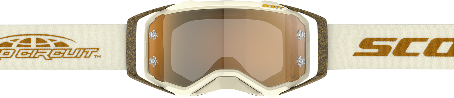 SCOTT Prospect Pro Circuit Amplifier Goggle - Beige/White/Brown - Gold Chrome Works Lens 423514-1074324