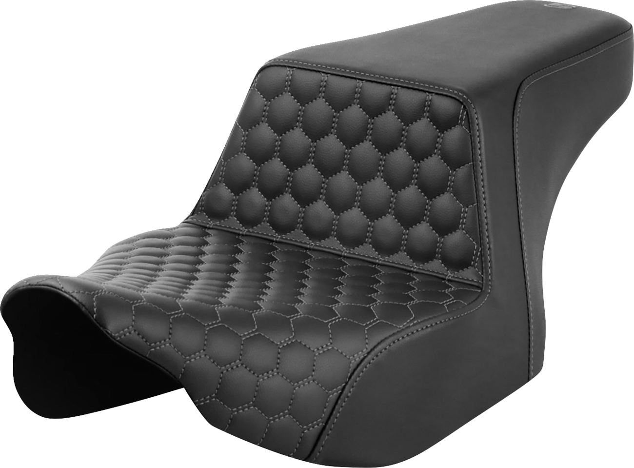 SADDLEMEN Step-Up Seat - Front Honeycomb - Gray Stitching - FL '23-'24 823-07-17702