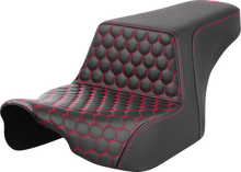 SADDLEMEN Step-Up Seat - Front Honeycomb - Red Stitching - FL '23-'24 823-07-17704