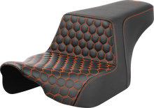 SADDLEMEN Step-Up Seat - Front Honeycomb - Orange Stitching - FL '23-'24 823-07-17703