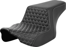 SADDLEMEN Step-Up Seat - Front Honeycomb - Silver Stitching - FL '23-'24 823-07-17705
