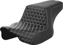 SADDLEMEN Step-Up Seat - Front Honeycomb - White Stitching - FL '23-'24 823-07-17706