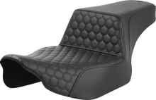 SADDLEMEN Step-Up Seat - Extended Reach - Front Honeycomb - Black Stitch - FL '23-'24 823-07-17800