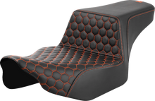 SADDLEMEN Step-Up Seat - Extended Reach - Front Honeycomb - Orange Stitch - FL '23-'24 823-07-17803
