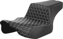 SADDLEMEN Step-Up Seat - Extended Reach - Front Honeycomb - White Stitch - FL '23-'24 823-07-17806