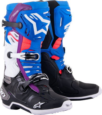 Tech 10 Supervented Boots Blk/Enamel Blu/Pur/Wht Sz 14