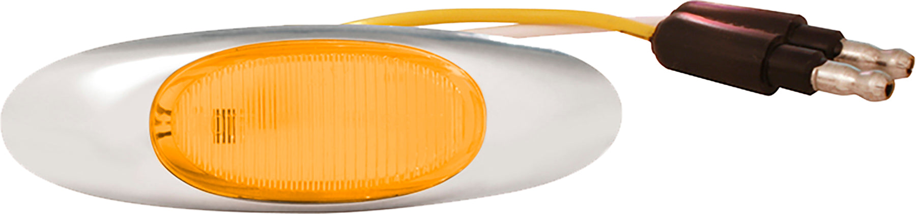 Micronova Oval Led Amber Clear Lens W/Chrome Bezel