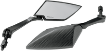 KOSO NORTH AMERICA Mirrors - TT-Style - Side View - Diamond - Carbon Fiber/Black - Clear Lens - Pair OA016CK2