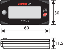 KOSO NORTH AMERICA Mini 3 Air/Fuel Ratio Meter - Honda Grom BA003214