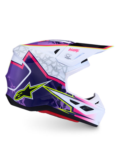 S M7 Blaster Helmet Ece06/Dot Prpl/Pink/Wht Glossy Lg