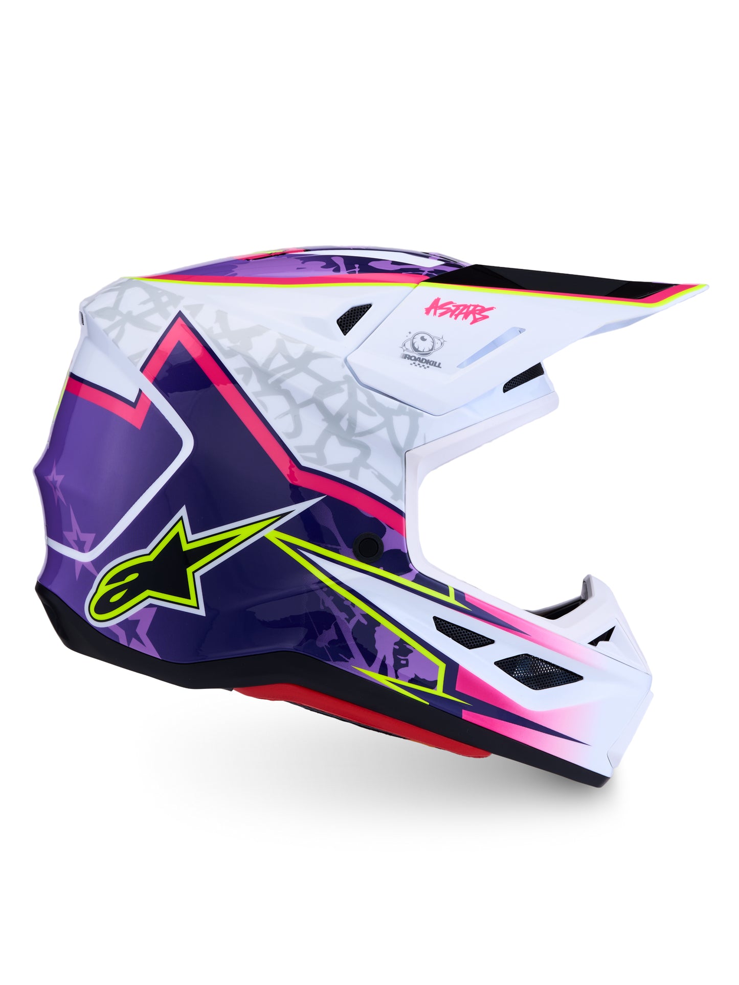 S M7 Blaster Helmet Ece06/Dot Prpl/Pink/Wht Glossy Md