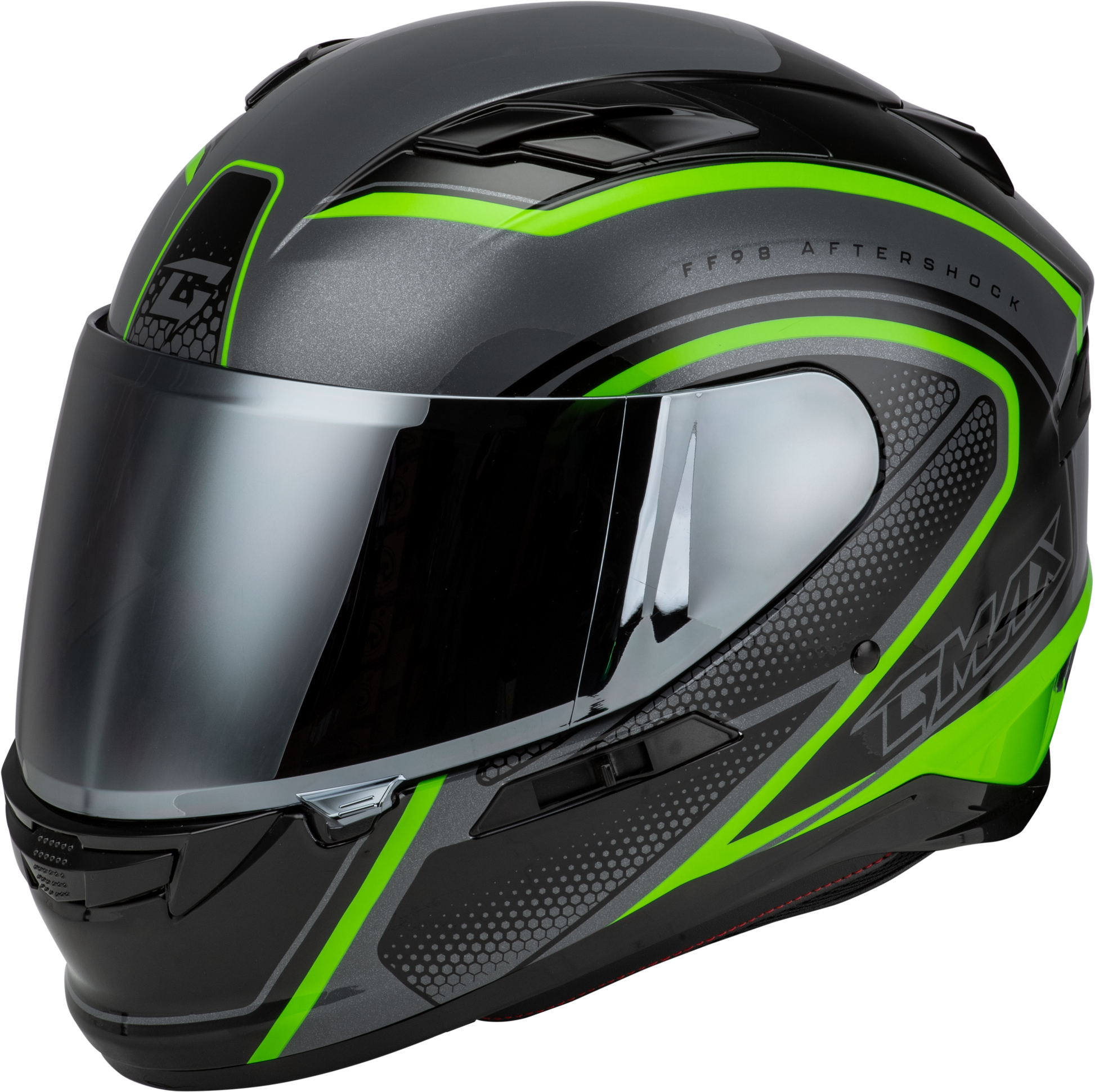 Ff 98 Aftershock Helmet Grey/Neon Green Sm