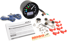 KOSO NORTH AMERICA TNT-01 Electronic Speedometer/Tachometer - Black Face - Black Housing - 3" Diameter x 1.75" D BA035K00-HD