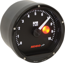 KOSO NORTH AMERICA TNT-01R Tachometer with Shift Light - 10,000 RPM - Black Casing/Black Face - 3.41" BA035130