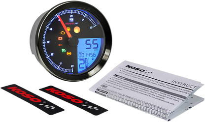 KOSO NORTH AMERICA Multi-Function Speedometer/Tachometer - HD-04 - Black BA051211