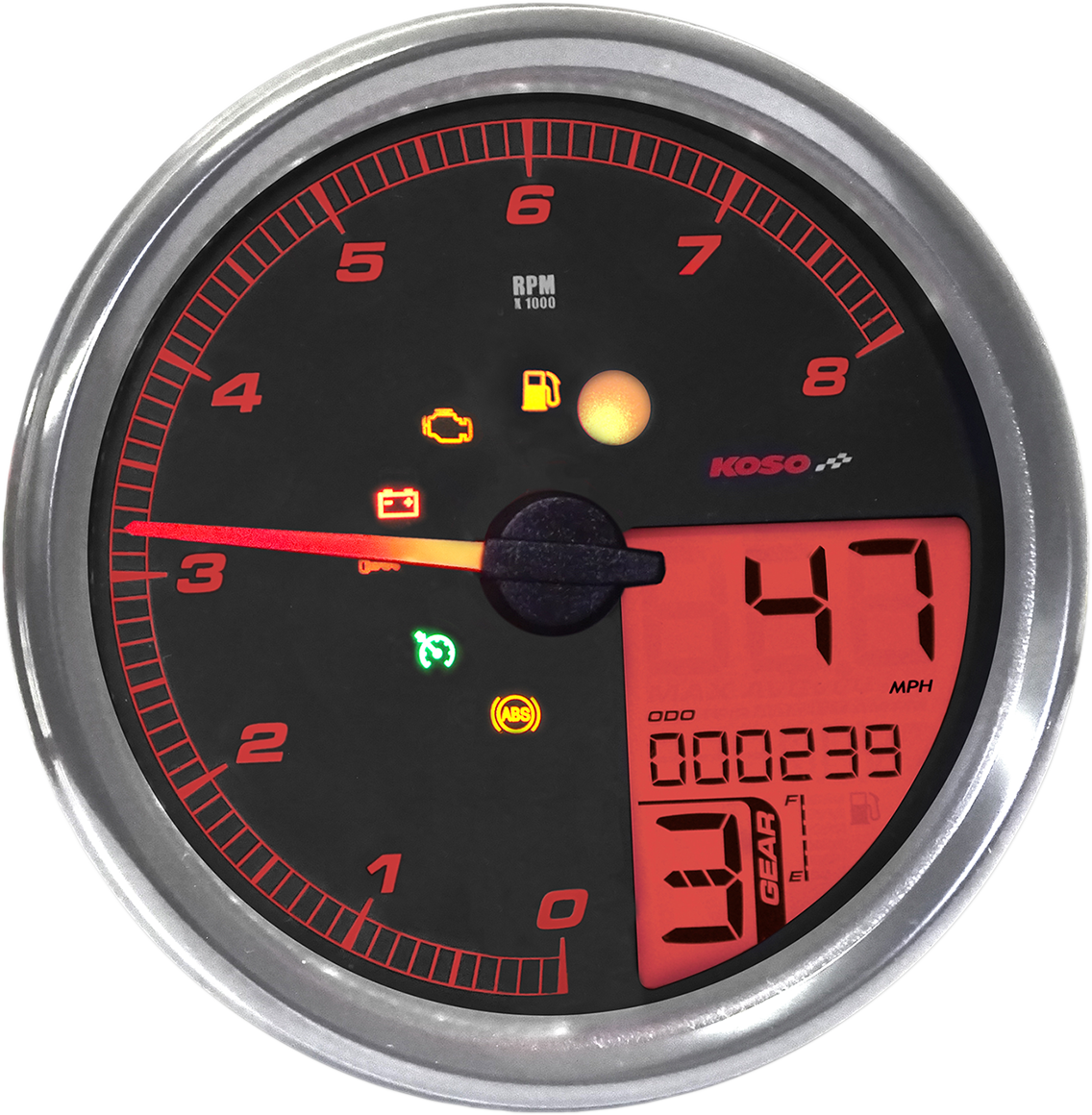 KOSO NORTH AMERICA HD-05 Multifunction Meter - Silver BA072100