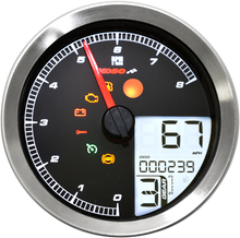 KOSO NORTH AMERICA Multi-Function Speedometer/Tachometer - HD-04 - Chrome BA051221