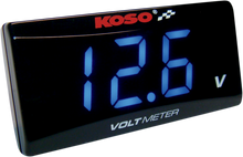 KOSO NORTH AMERICA Super Slim Volt Meter - Blue Digits - 2.22" W x 1.06" H x 0.43" D BA024B00