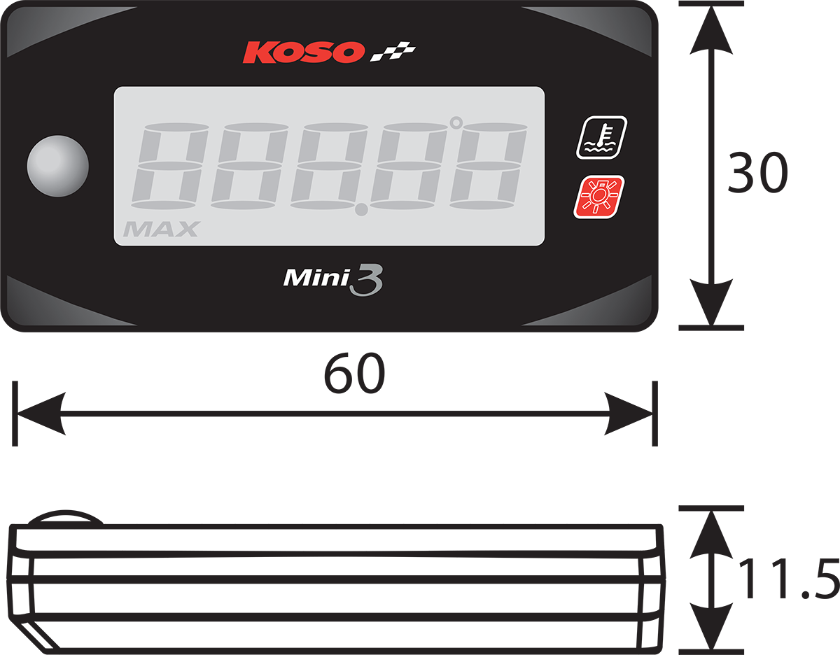 KOSO NORTH AMERICA Cylinder Head Temperature Meter - Honda - Grom® BA003245