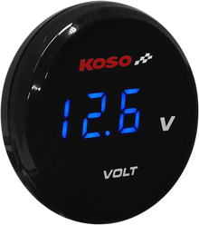 KOSO NORTH AMERICA I-Gear Volt Meter - Blue Digits - 1.57" Diameter x 0.43" D BA067B00