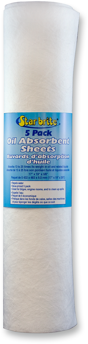 STAR BRITE Oil Pad - Absorbent - 17 x 19 - 5-Pack 091845