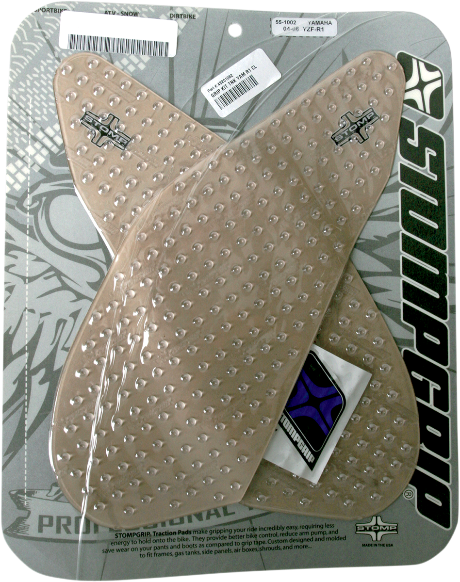 STOMPGRIP Traction Pad Tank Grips - Volcano - Clear - YZF-R1 55-10-0002C