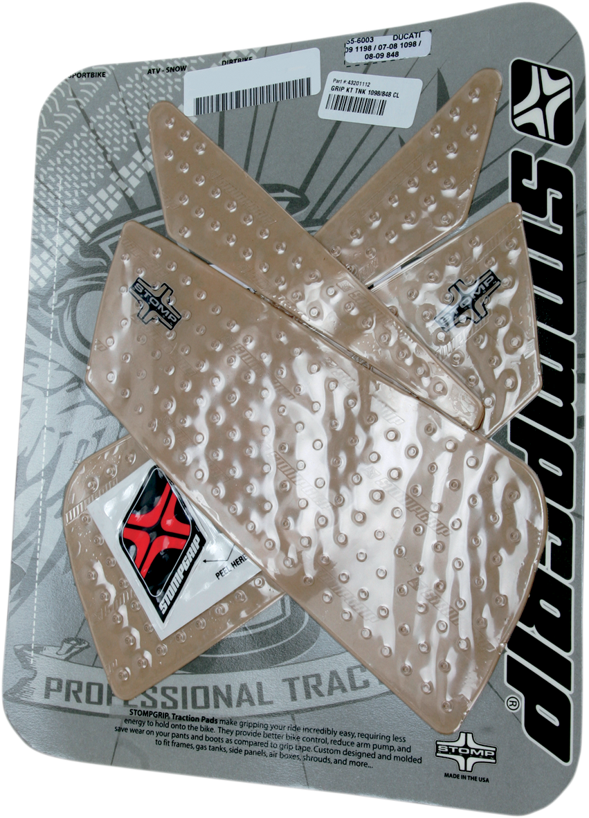 STOMPGRIP Tank Grips - Volcano - Clear - Ducati '07-'13 55-10-0065C