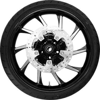 COASTAL MOTO Hurricane Front Wheel - Black Cut (21") | Rotors (11.8") | Dunlop Tire (130/60B21) PKG-HUR213BC-ABST