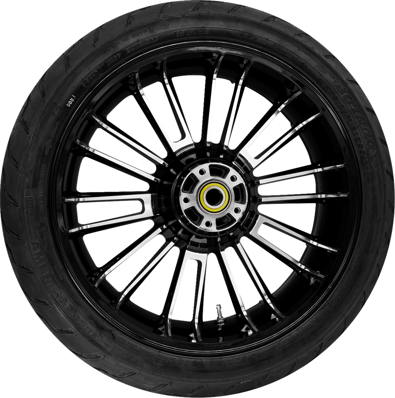COASTAL MOTO Atlantic Rear Wheel - Black Cut (18") | Dunlop Tire (180/55B18) PKG-ATL185BC-ABST