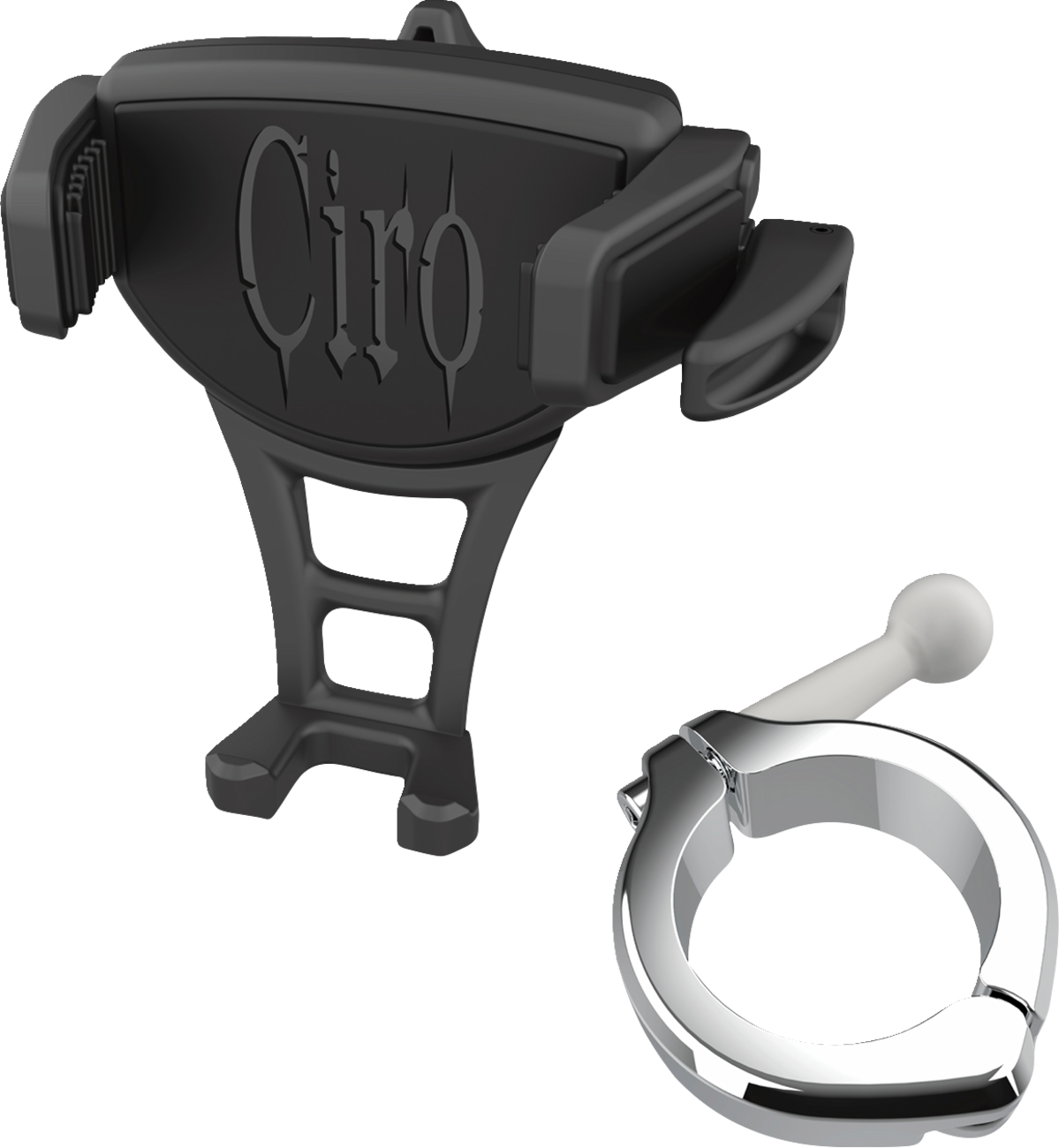 CIRO Constrictor Phone Holder - Black - Chrome 1-1/2" Handlebar Mount 50356