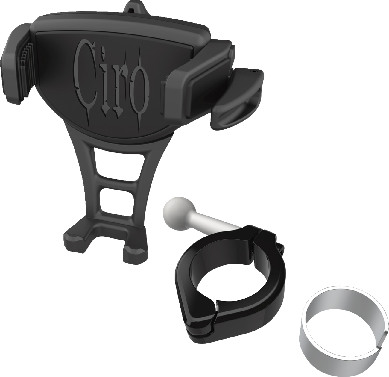 CIRO Constrictor Phone Holder - Black - Black 1-1/8" | 1-1/4" Handlebar Mount 50355