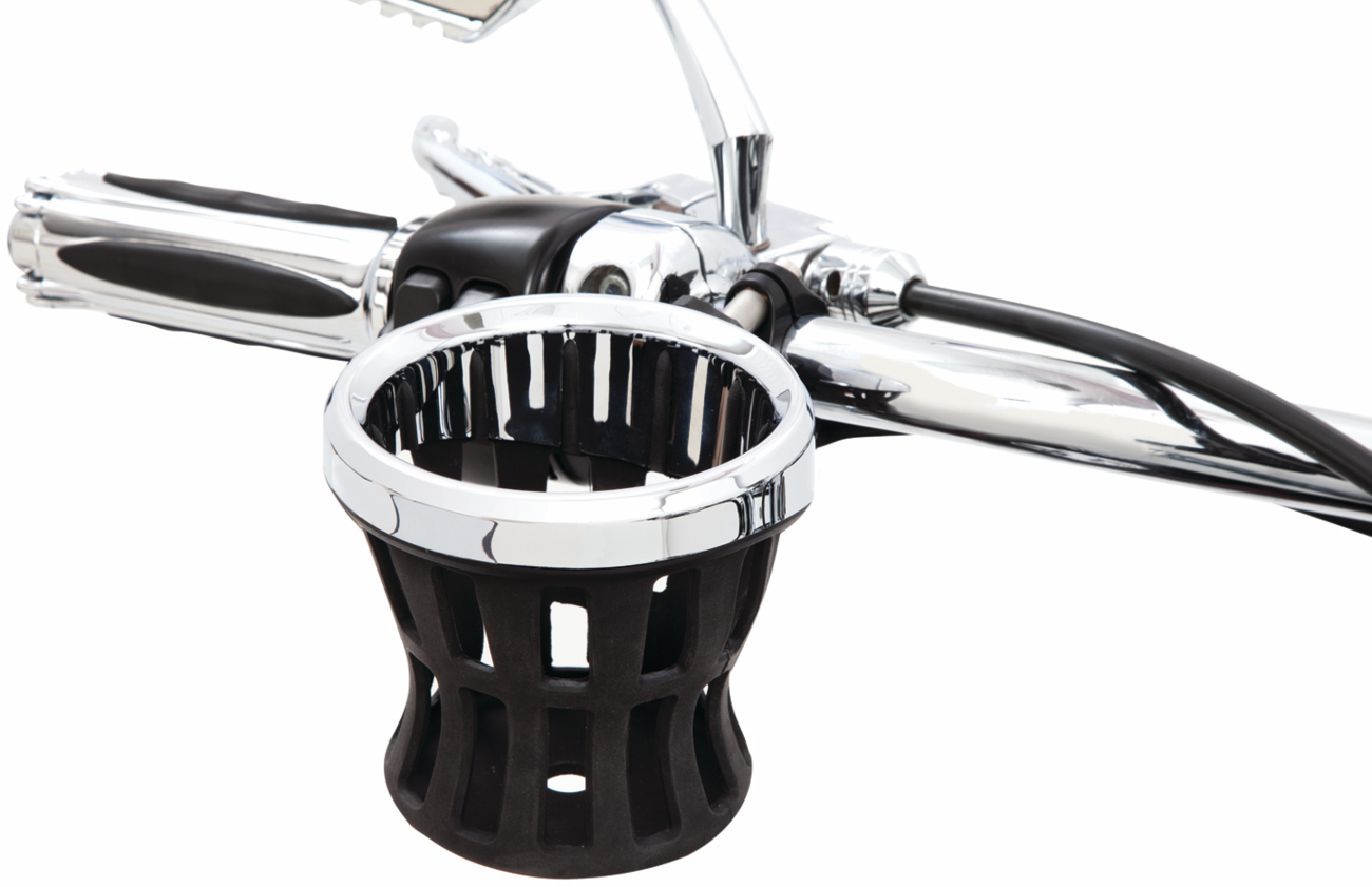 CIRO Gen 2 Drink Holder - Chrome - Chrome 1-1/8"/1-1/4" Handlebar Mount 55414