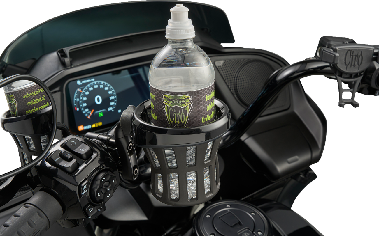 CIRO Gen 2 Drink Holder - Black - Black 1-1/8"/1-1/4" Handlebar Mount 55615