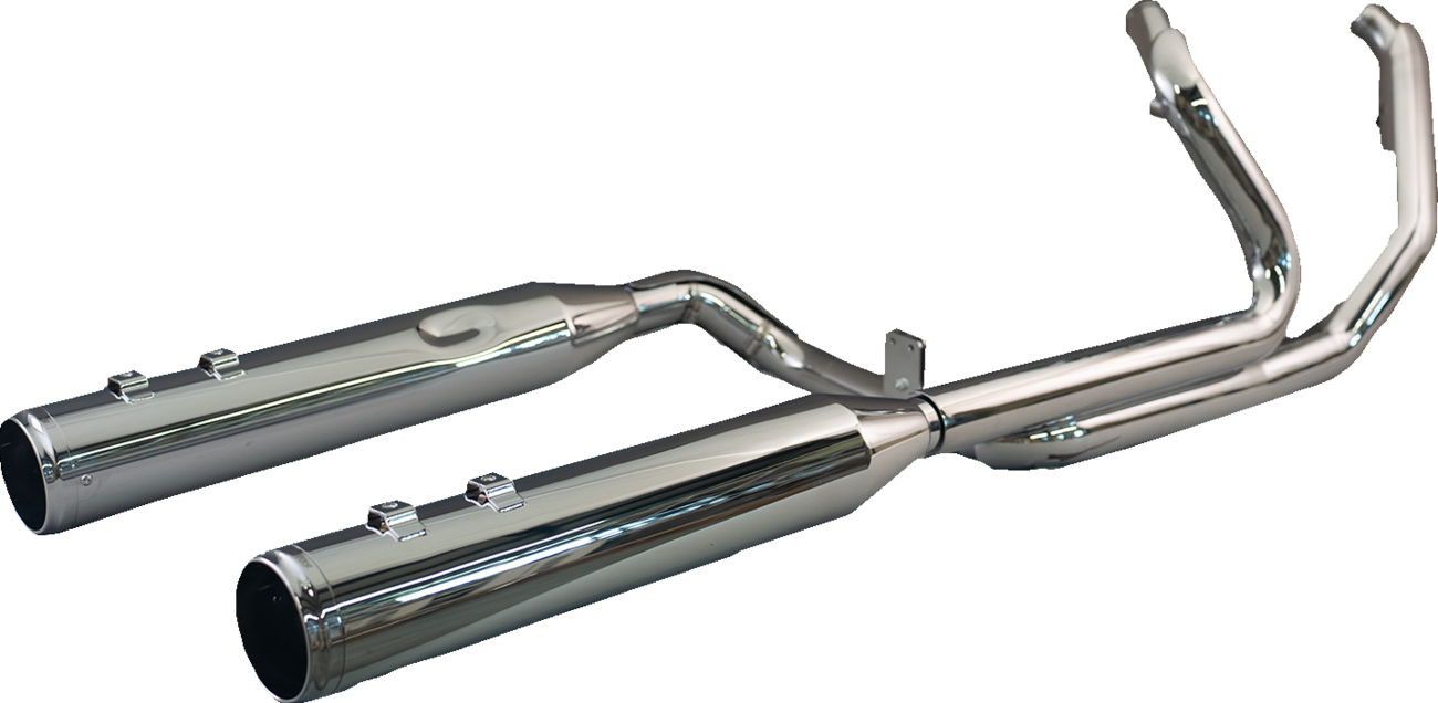 KHROME WERKS 2-into-2 Dominator Exhaust System with 4-1/2" Mufflers - Chrome with Race Tip - Twin Cam 200140
