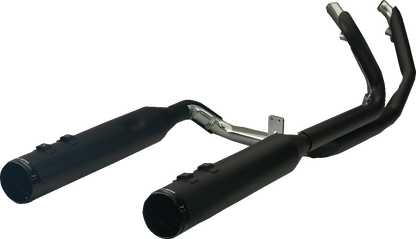 KHROME WERKS 2-into-2 Dominator Exhaust System with 4-1/2" Mufflers - Black with Race Tip - Twin Cam 200150